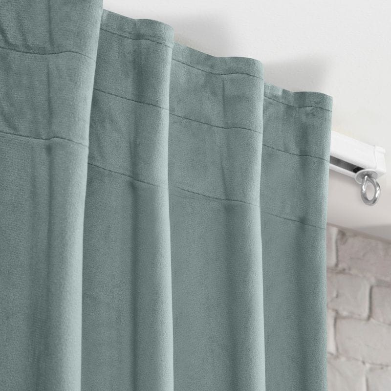 GŁADKA ZASŁONA WELUR VELVET TAŚMA 140X300 SZARA