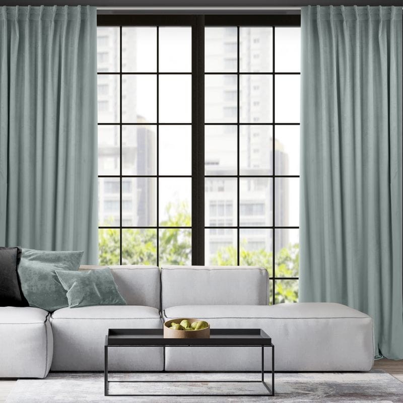 GŁADKA ZASŁONA WELUR VELVET TAŚMA 140X300 SZARA