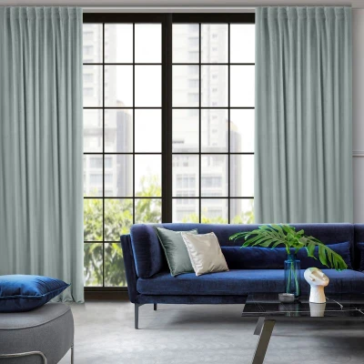 GŁADKA ZASŁONA WELUR VELVET TAŚMA 140X300 SZARA