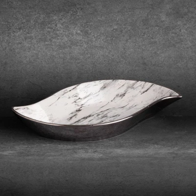 PATERA DEKORACYJNA MISA KROPLA 31X17X5 CM BIAŁA