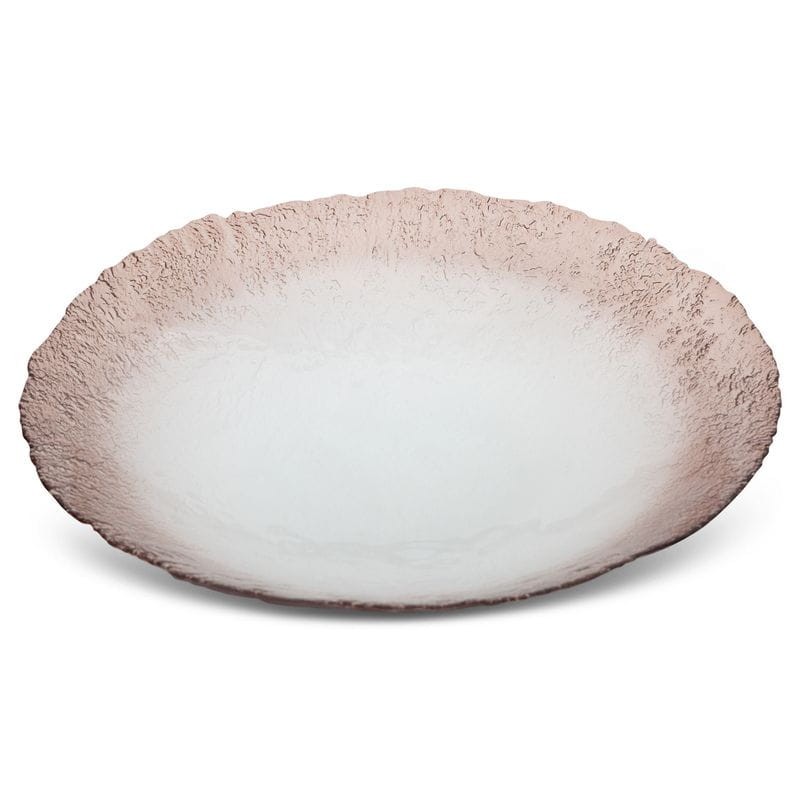 PATERA OZDOBNA TALERZ OKRĄGŁY SZKŁO 40X40 KREMOWA