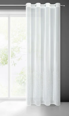 SOLEI BIAŁA FIRANA Z WOALU CEKINY 140X250 KOŁKA