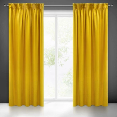 ZASŁONA WELUR VELVET NA TAŚMIE 140X270 MUSZTARDOWA