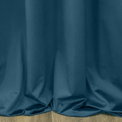 ZASŁONA WELUR VELVET NA TAŚMIE 140X270CM NIEBIESKA