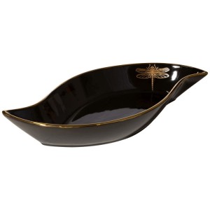 Patera dekoracyjna LORI 36x18 cm czarna z glinki ceramicznej