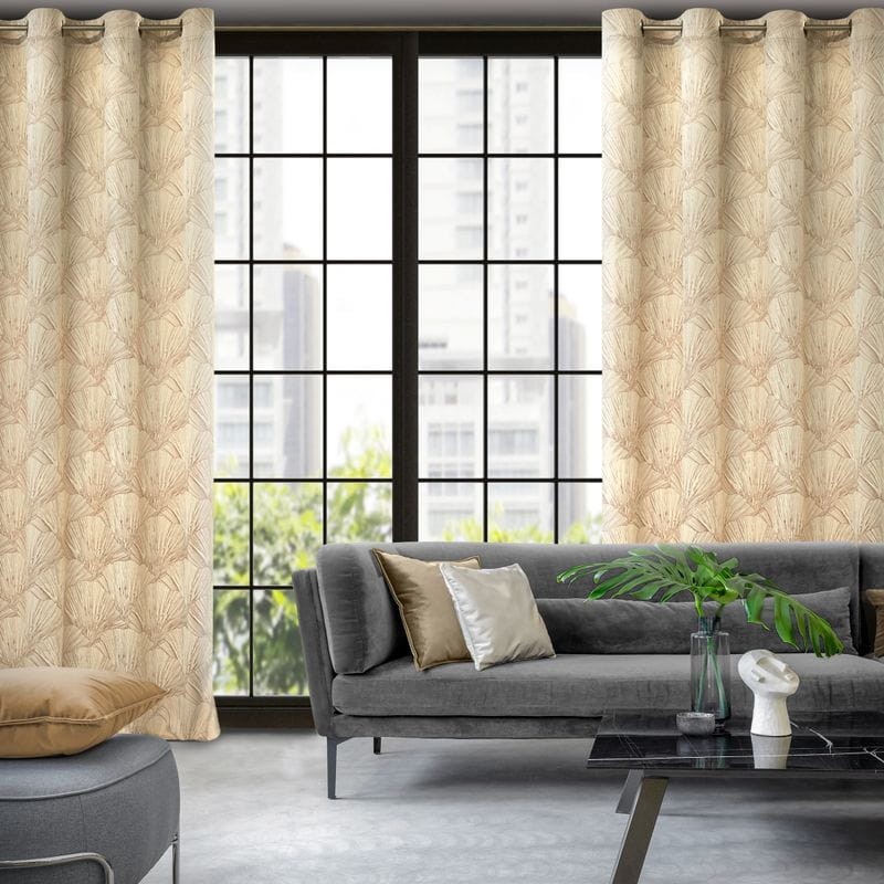 ZASŁONA WELUR VELVET PRZELOTKI 140X250 KREMOWA