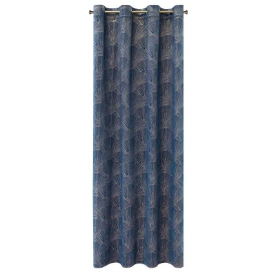 ZASŁONA WELUR VELVET ZŁOTY NADRUK 140X250CM GRANAT