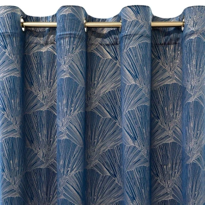 ZASŁONA WELUR VELVET ZŁOTY NADRUK 140X250CM GRANAT