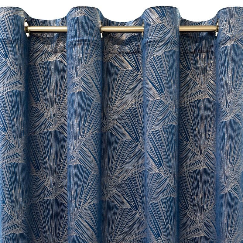ZASŁONA WELUR VELVET ZŁOTY NADRUK 140X250CM GRANAT