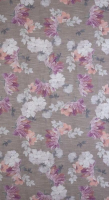 ZASŁONA W KWIATY PRZELOTKI 140X250 CM FIOLETOWA