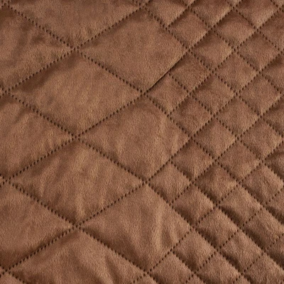 NARZUTA VELVET WELUR PIKOWANA 170X210 CM CEGLANA
