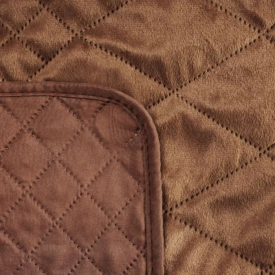 NARZUTA VELVET WELUR PIKOWANA 170X210 CM CEGLANA