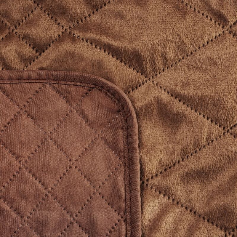 NARZUTA VELVET WELUR PIKOWANA 170X210 CM CEGLANA