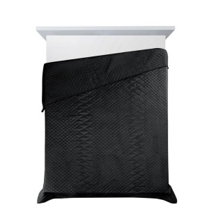 NARZUTA VELVET WELUR PIKOWANA 170X210 CM CZARNA