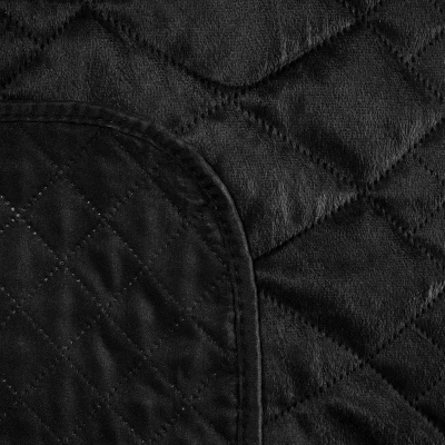 NARZUTA VELVET WELUR PIKOWANA 170X210 CM CZARNA