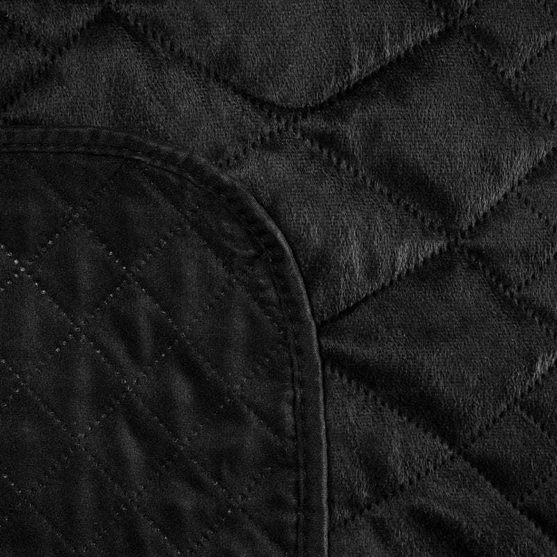NARZUTA VELVET WELUR PIKOWANA 170X210 CM CZARNA