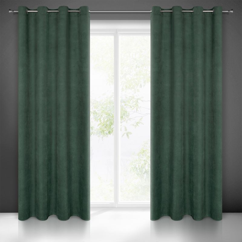 ZASŁONA PRZELOTKI WELUR VELVET 140X250 CM ZIELONA