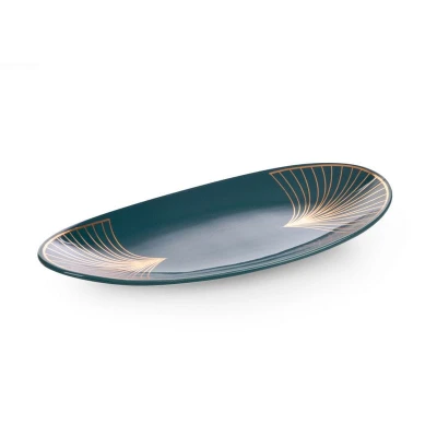 Patera turkusowa TALERZ OZDOBNY 33X16
