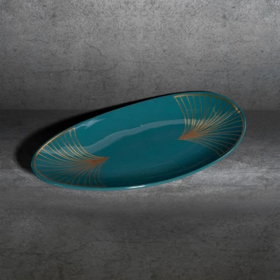 Patera turkusowa TALERZ OZDOBNY 33X16