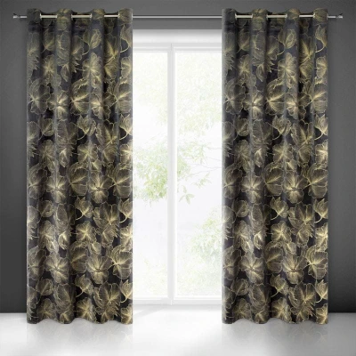 ZASŁONA WELUR VELVET PRZELOTKI 140X250 CM CZARNA