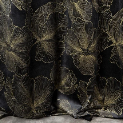 ZASŁONA WELUR VELVET PRZELOTKI 140X250 CM CZARNA