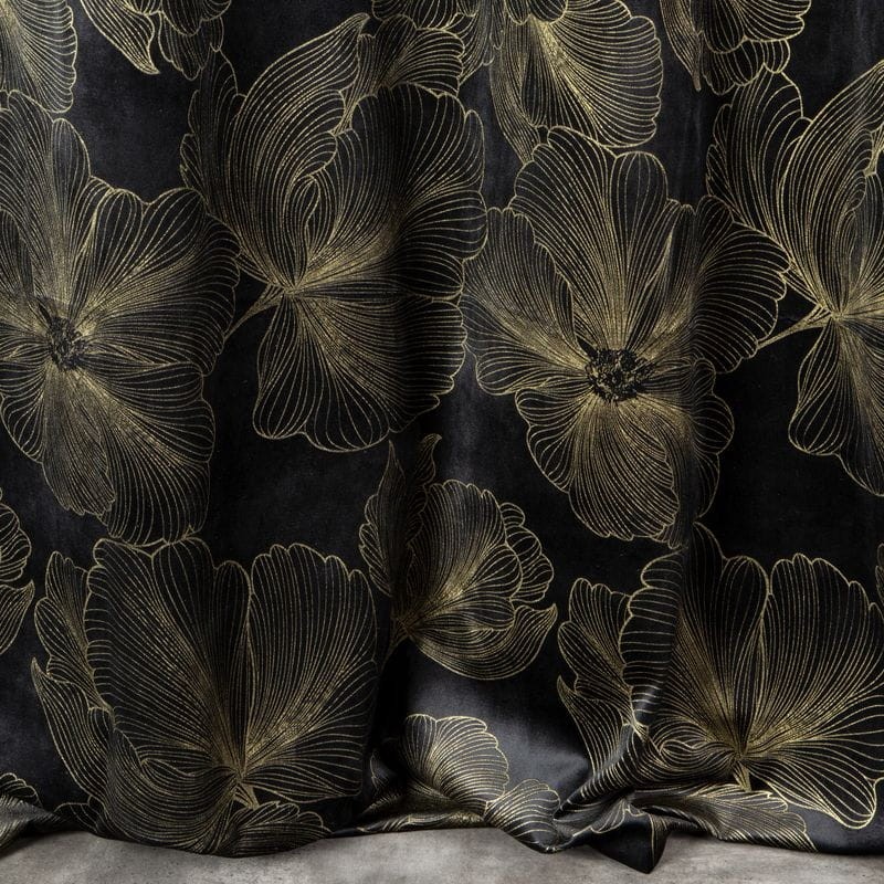 ZASŁONA WELUR VELVET PRZELOTKI 140X250 CM CZARNA