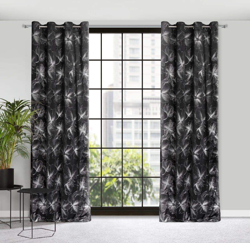 ZASŁONA WELUR VELVET PRZELOTKI 140X250 CM CZARNA