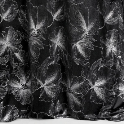 ZASŁONA WELUR VELVET PRZELOTKI 140X250 CM CZARNA
