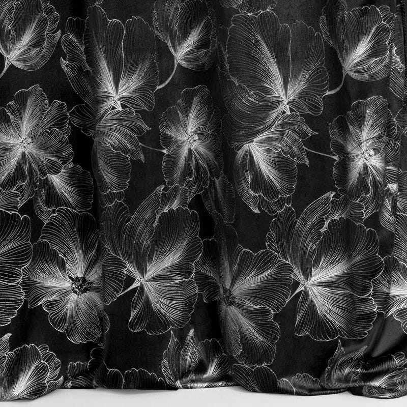ZASŁONA WELUR VELVET PRZELOTKI 140X250 CM CZARNA