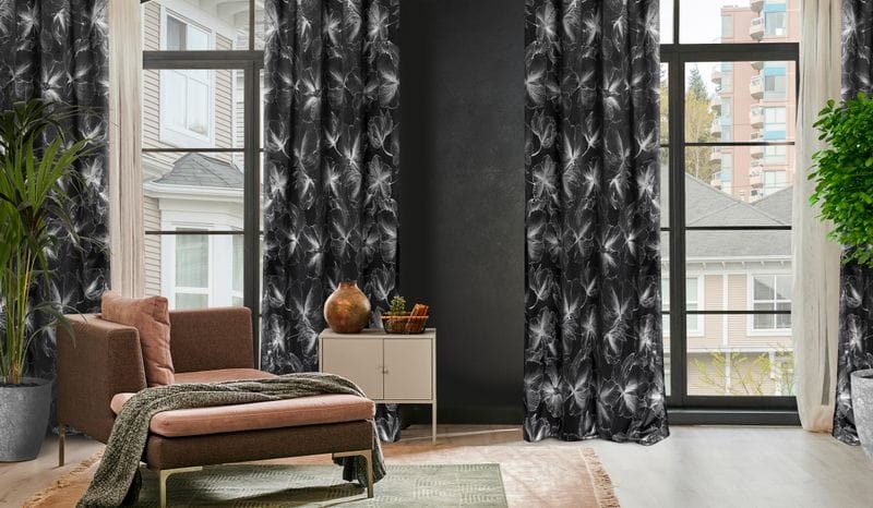 ZASŁONA WELUR VELVET PRZELOTKI 140X250 CM CZARNA