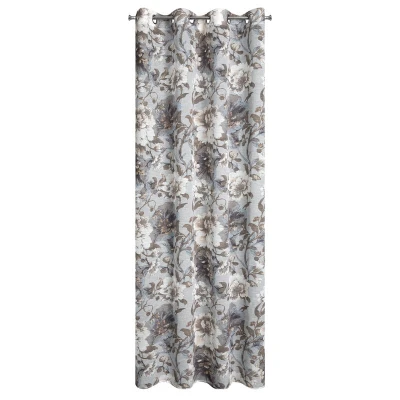 Zasłona w stylu eco z NADRUKIEM 140X250 CM BIAŁA