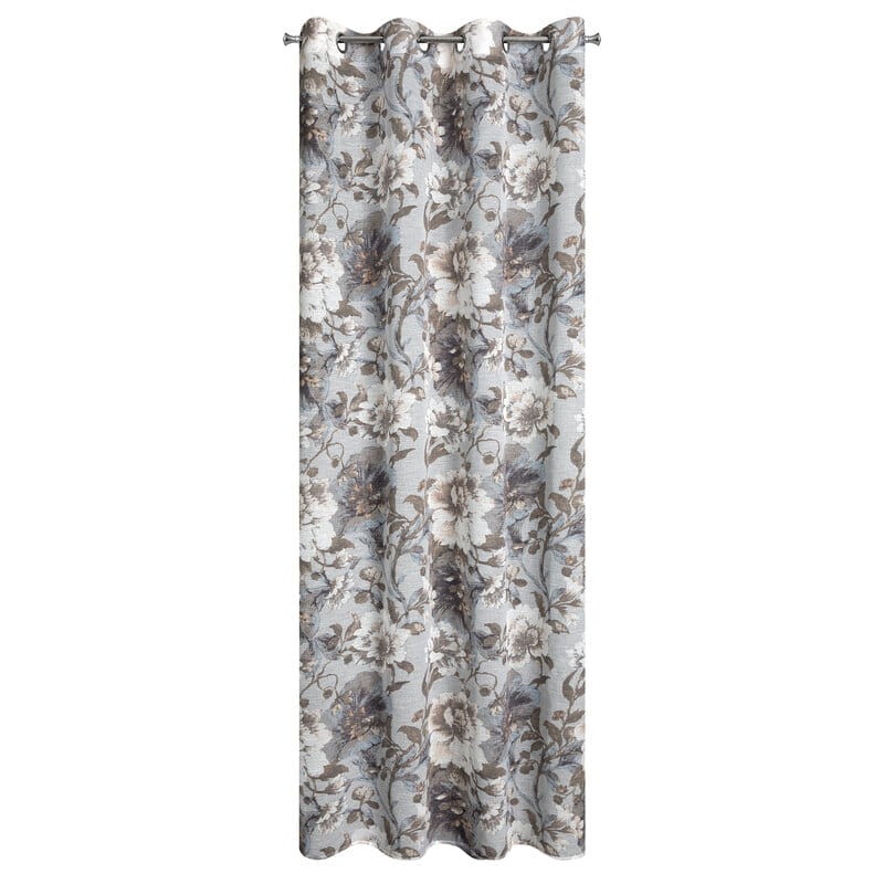 Zasłona w stylu eco z NADRUKIEM 140X250 CM BIAŁA