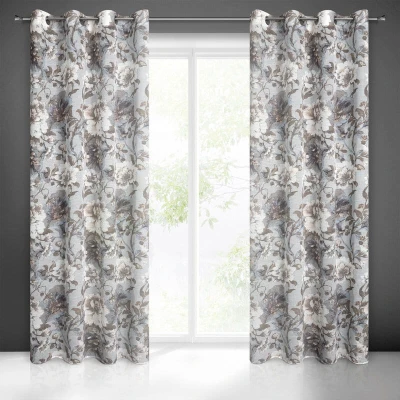 Zasłona w stylu eco z NADRUKIEM 140X250 CM BIAŁA