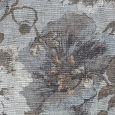 Zasłona w stylu eco z NADRUKIEM 140X250 CM BIAŁA