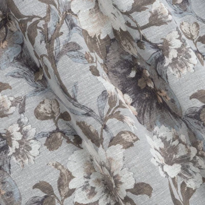 Zasłona w stylu eco z NADRUKIEM 140X250 CM BIAŁA