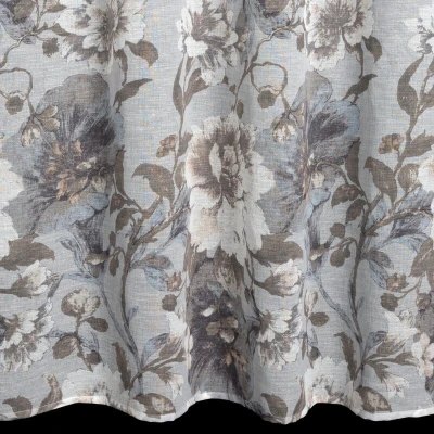 Zasłona w stylu eco z NADRUKIEM 140X250 CM BIAŁA