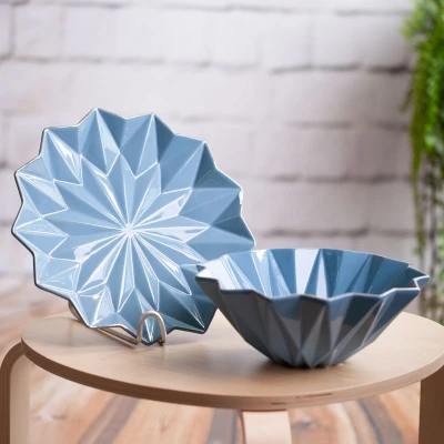 PATERA TACA TALERZ DEKORACYJNY 33X33X4CM NIEBIESKI