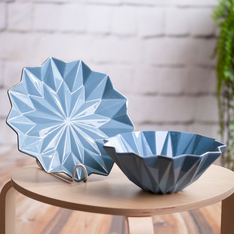 PATERA TACA TALERZ DEKORACYJNY 33X33X4CM NIEBIESKI