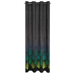ZASŁONA PRZELOTKI W ROMBY WELUROWA140X250 CZARNA