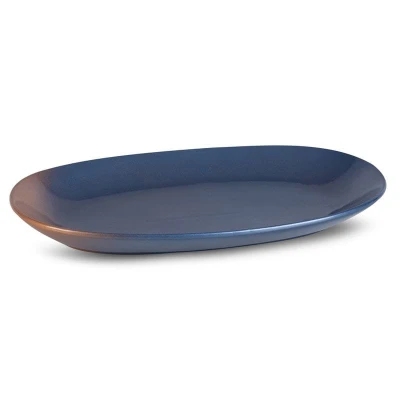 PATERA DEKORACYJNA PODŁUŻNA 35X23X4 CM NIEBIESKA