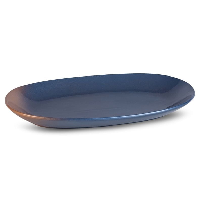 PATERA DEKORACYJNA PODŁUŻNA 35X23X4 CM NIEBIESKA