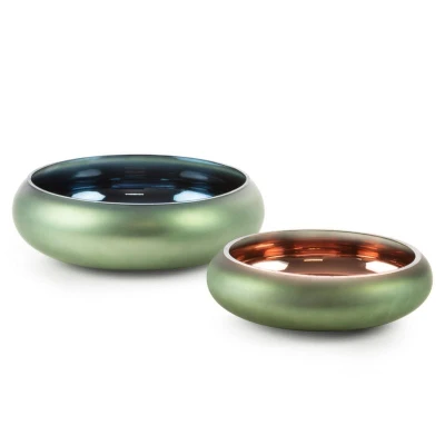 SZKLANA MISA OZDOBNA MISKA 22X8 CM ZIELONA
