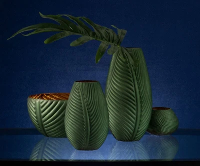 SZKLANA MISA OZDOBNA MISKA 22X8 CM ZIELONA
