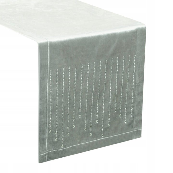 OBRUS BIEŻNIK WELUR VELVET GLAMOUR 35X220 SREBRNY