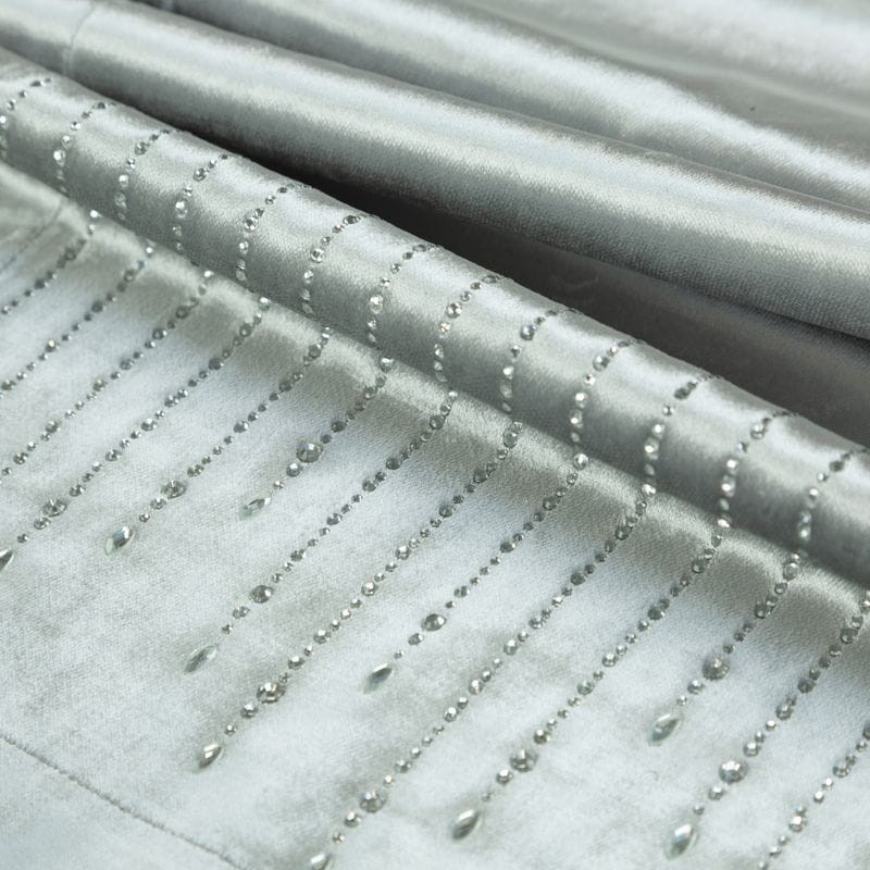OBRUS BIEŻNIK WELUR VELVET GLAMOUR 35X220 SREBRNY