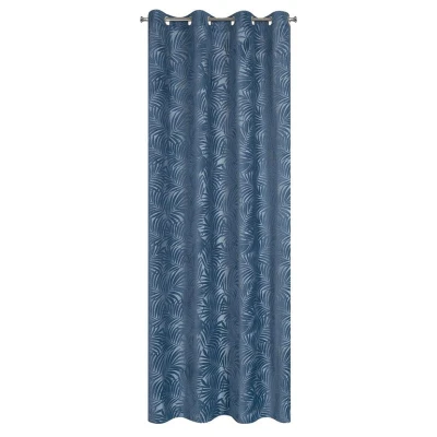 ZASŁONA PRZELOTKI W LIŚCIE 140X250 NIEBIESKA