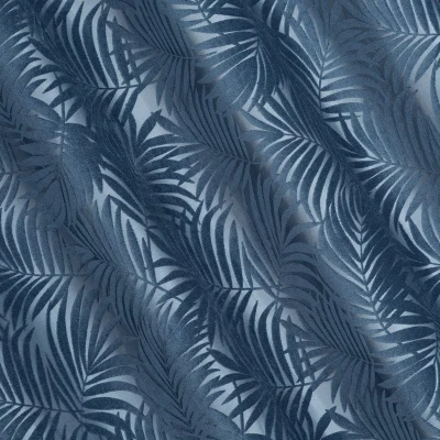 ZASŁONA PRZELOTKI W LIŚCIE 140X250 NIEBIESKA