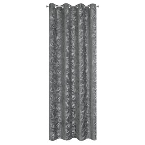 ZASŁONA TŁOCZONA PRZELOTKI LIŚCIE 140X250 CM SZARA