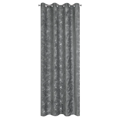 ZASŁONA TŁOCZONA PRZELOTKI LIŚCIE 140X250 CM SZARA