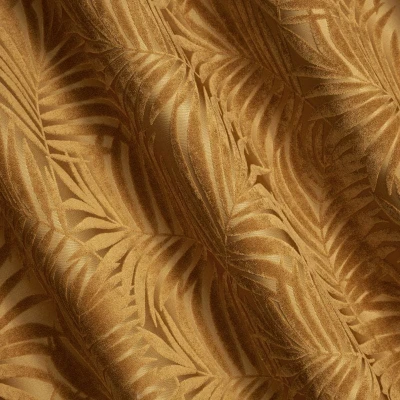 ZASŁONA TŁOCZONA PRZELOTKI LIŚCIE 140X250 CM ZŁOTA